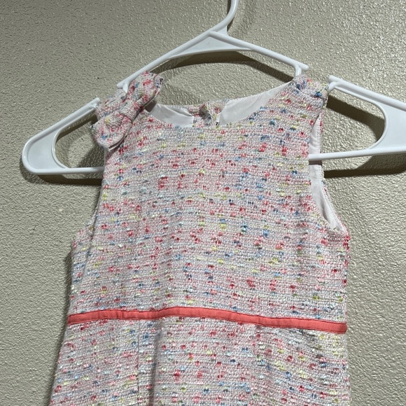 Janie and Jack Girls' Pink Confetti Knit Tweed Ruffle Dress - Picture 2 of 5